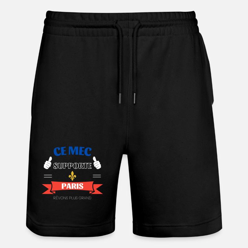 Ce mec supporte Paris - Short de jogging bio TRAINER Stanley/Stella unisexe - noir