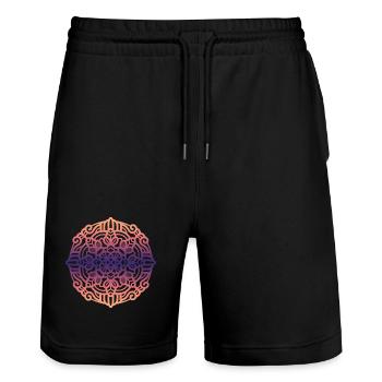 Mandala - Stanley/Stella Unisex Bio Joggingshorts Trainer  - Schwarz - Vorne - Nik (191cm) & Marisol (170cm)