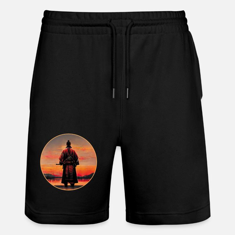 Samurai Warrior - Stanley/Stella Trainer Unisex Organic Jogging Shorts - black