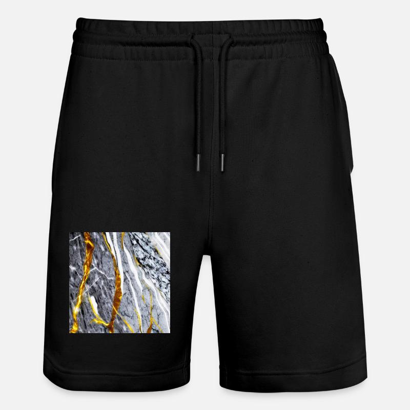 Marmor Gold Textur - Stanley/Stella Unisex Bio Joggingshorts Trainer  - Schwarz