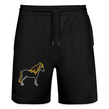 Chevaux Etalon islandais Arabe Chevaux islandais - Short de jogging bio TRAINER Stanley/Stella unisexe - noir - Devant - Nik (191cm) & Marisol (170cm)