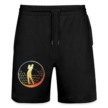 Golfeur - Short de jogging bio TRAINER Stanley/Stella unisexe - noir - Devant - Nik (191cm) & Marisol (170cm)