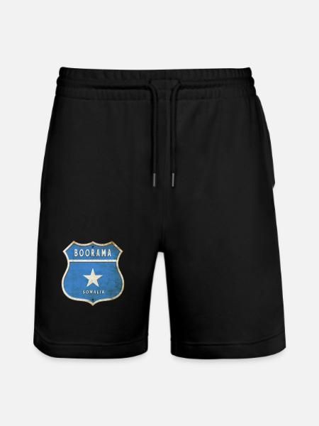 Boorama Somalia coat of arms flag design - Stanley/Stella Trainer Unisex Organic Jogging Shorts - black
