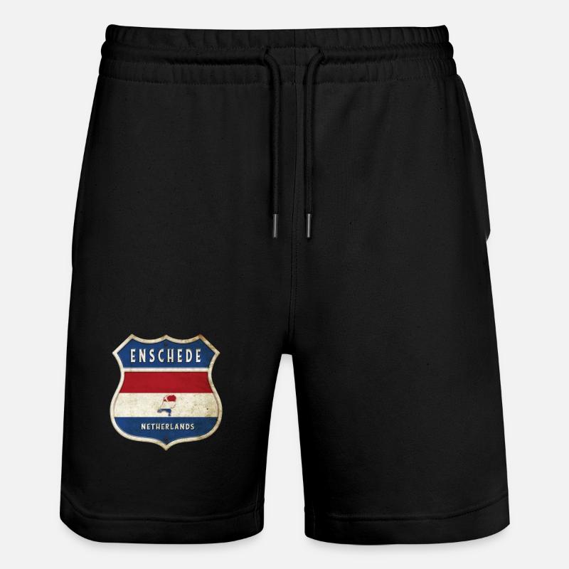 Design des armoiries d'Enschede, Pays-Bas - Short de jogging bio TRAINER Stanley/Stella unisexe - noir