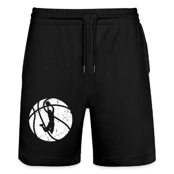 Basketteur - Short de jogging bio TRAINER Stanley/Stella unisexe - noir - Devant - Nik (191cm) & Marisol (170cm)