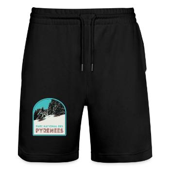 Pyrenees National Park under the snow - Stanley/Stella Trainer Unisex Organic Jogging Shorts - black - Front - Nik (191cm) & Marisol (170cm)