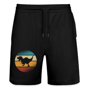 T-Rex - Short de jogging bio TRAINER Stanley/Stella unisexe - noir - Devant - Nik (191cm) & Marisol (170cm)