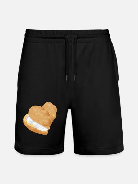 Mit Sahne gefülltes Windbeutel Herz - Stanley/Stella Unisex Bio Joggingshorts Trainer  - Schwarz