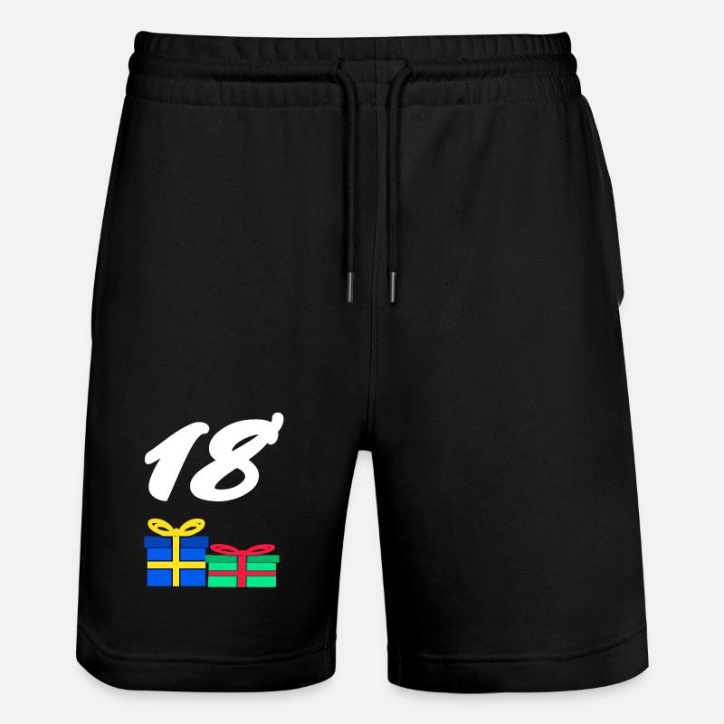 geschenkbox, 18 geschenke bunt - Stanley/Stella Unisex Bio Joggingshorts Trainer  - Schwarz