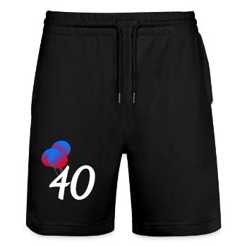 für jedermann, 40 GB Ballons - Stanley/Stella Unisex Bio Joggingshorts Trainer  - Schwarz - Vorne - Nik (191cm) & Marisol (170cm)