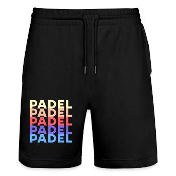 Padel Training Spruch Sportart Padelspiel Spieler - Stanley/Stella Unisex Bio Joggingshorts Trainer  - Schwarz - Vorne - Nik (191cm) & Marisol (170cm)