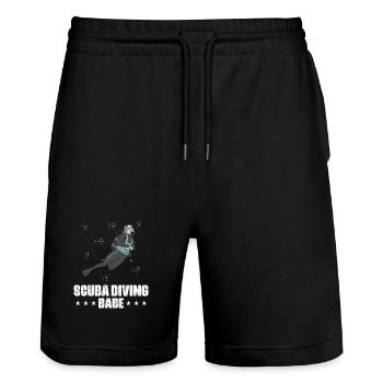 Scuba Diving Speerfischen Design - Stanley/Stella Unisex Bio Joggingshorts Trainer  - Schwarz - Vorne - Nik (191cm) & Marisol (170cm)