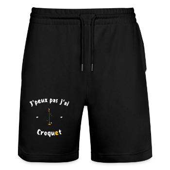 J peux pas j ai Croquet - Short de jogging bio TRAINER Stanley/Stella unisexe - noir - Devant - Nik (191cm) & Marisol (170cm)