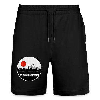 Düsseldorf Japan Skyline - Stanley/Stella Unisex Bio Joggingshorts Trainer  - Schwarz - Vorne - Nik (191cm) & Marisol (170cm)
