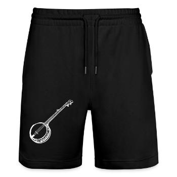 Banjo Zeichnung - Stanley/Stella Unisex Bio Joggingshorts Trainer  - Schwarz - Vorne - Nik (191cm) & Marisol (170cm)