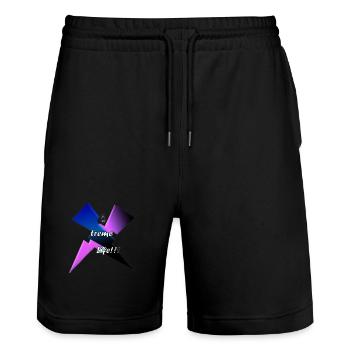 EXTREME LIFE - Stanley/Stella Trainer Unisex Organic Jogging Shorts - black - Front - Nik (191cm) & Marisol (170cm)