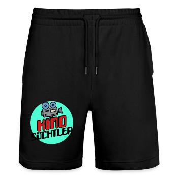 Kino Kinoabend Movies Film Schauen Statement - Stanley/Stella Unisex Bio Joggingshorts Trainer  - Schwarz - Vorne - Nik (191cm) & Marisol (170cm)