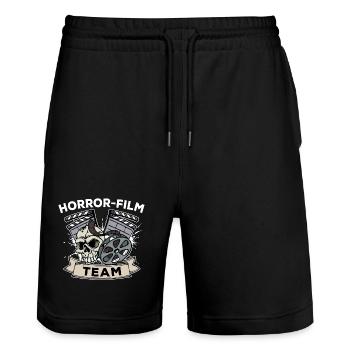 Dvd Abend Movies Streaming Statement Kino Nacht - Stanley/Stella Unisex Bio Joggingshorts Trainer  - Schwarz - Vorne - Nik (191cm) & Marisol (170cm)