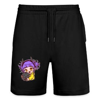 Dessin animé Bande dessinée Manga Animation fille - Short de jogging bio TRAINER Stanley/Stella unisexe - noir - Devant - Nik (191cm) & Marisol (170cm)