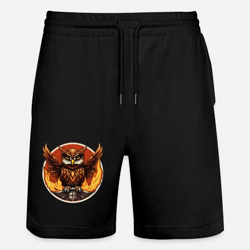 Le hibou gardien du feu - Short de jogging bio TRAINER Stanley/Stella unisexe - noir