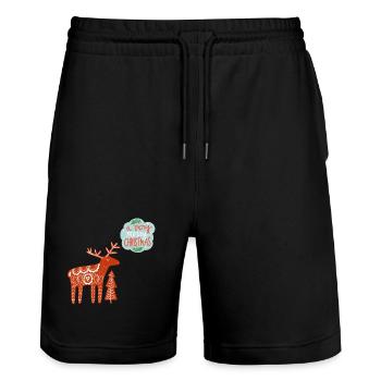 a very merry Christmas - Stanley/Stella Trainer Unisex Organic Jogging Shorts - black - Front - Nik (191cm) & Marisol (170cm)