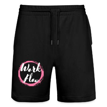 Work Flow Productivity Focus Motivation Shirt - Stanley/Stella Trainer Unisex Organic Jogging Shorts - black - Front - Nik (191cm) & Marisol (170cm)