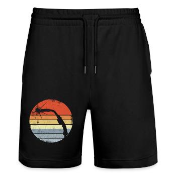 Vintage Welding Machine - Stanley/Stella Trainer Unisex Organic Jogging Shorts - black - Front - Nik (191cm) & Marisol (170cm)