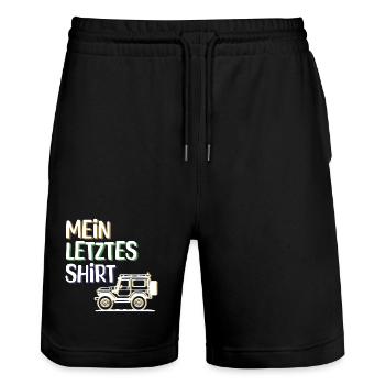 Caravan Camping Chilling Camping Statement Holiday - Stanley/Stella Trainer Unisex Organic Jogging Shorts - black - Front - Nik (191cm) & Marisol (170cm)