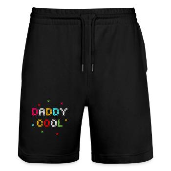 Colorful Cross Stitch Creativity - Stanley/Stella Trainer Unisex Organic Jogging Shorts - black - Front - Nik (191cm) & Marisol (170cm)
