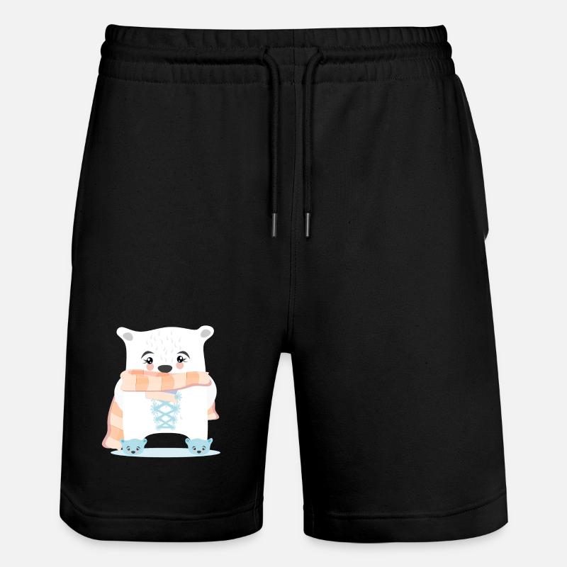 WINTERTIERE EISBÄREN - Stanley/Stella Unisex Bio Joggingshorts Trainer  - Schwarz