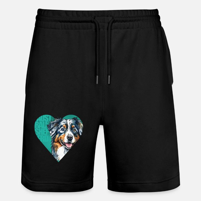 Portrait de berger australien - Short de jogging bio TRAINER Stanley/Stella unisexe - noir