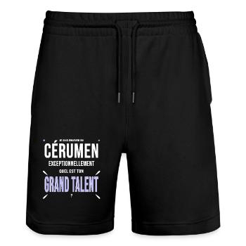 Otologiste oreilles cérumen cadeau drôle - Short de jogging bio TRAINER Stanley/Stella unisexe - noir - Devant - Nik (191cm) & Marisol (170cm)
