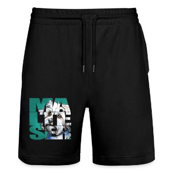 Malteser Portrait - Stanley/Stella Unisex Bio Joggingshorts Trainer  - Schwarz - Vorne - Nik (191cm) & Marisol (170cm)