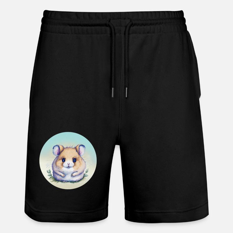 Hamster mignon aquarelle pastel - Short de jogging bio TRAINER Stanley/Stella unisexe - noir