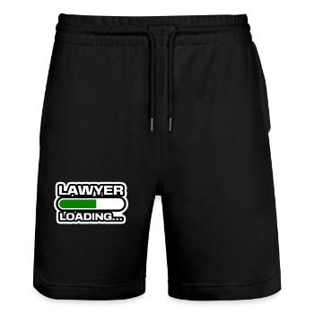 Jurist Job Statement Arbeiter Beruf Karriere - Stanley/Stella Unisex Bio Joggingshorts Trainer  - Schwarz - Vorne - Nik (191cm) & Marisol (170cm)