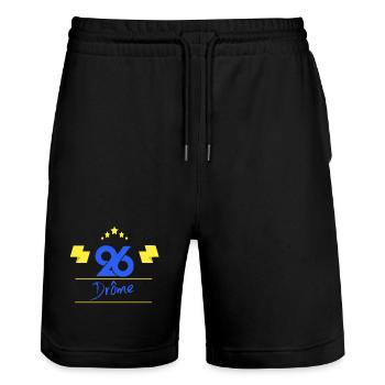 Drôme - Stanley/Stella Trainer Unisex Organic Jogging Shorts - black - Front - Nik (191cm) & Marisol (170cm)