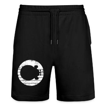 Skateboard Zeichnung - Stanley/Stella Unisex Bio Joggingshorts Trainer  - Schwarz - Vorne - Nik (191cm) & Marisol (170cm)