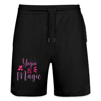 Yoga ist Magie - Stanley/Stella Unisex Bio Joggingshorts Trainer  - Schwarz - Vorne - Nik (191cm) & Marisol (170cm)