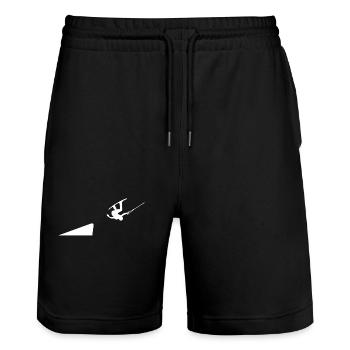 Wassersport Stunt Wakesurfen Wakeboard Surfbrett - Stanley/Stella Unisex Bio Joggingshorts Trainer  - Schwarz - Vorne - Nik (191cm) & Marisol (170cm)