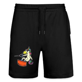 Wakeboard, Licorne, Sports nautiques, Surf, Surf - Short de jogging bio TRAINER Stanley/Stella unisexe - noir - Devant - Nik (191cm) & Marisol (170cm)