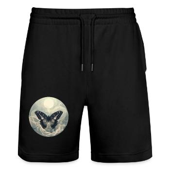 Butterfly Tone - Stanley/Stella Trainer Unisex Organic Jogging Shorts - black - Front - Nik (191cm) & Marisol (170cm)