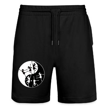 Ballet Dancing Yin Yang - Stanley/Stella Trainer Unisex Organic Jogging Shorts - black - Front - Nik (191cm) & Marisol (170cm)