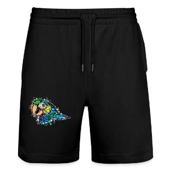 Parrot, Bird, Animal, Zoo, Bird Lover, Africa - Stanley/Stella Trainer Unisex Organic Jogging Shorts - black - Front - Nik (191cm) & Marisol (170cm)