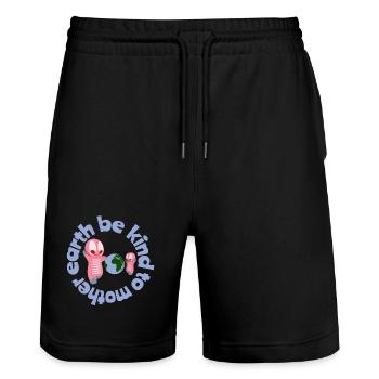 Cute kawaii figures - Stanley/Stella Trainer Unisex Organic Jogging Shorts - black - Front - Nik (191cm) & Marisol (170cm)