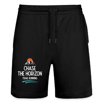 Trail Running - Chase The Horizon - Stanley/Stella Trainer Unisex Organic Jogging Shorts - black - Front - Nik (191cm) & Marisol (170cm)