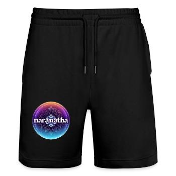 Christ Is Coming Soon - Stanley/Stella Trainer Unisex Organic Jogging Shorts - black - Front - Nik (191cm) & Marisol (170cm)