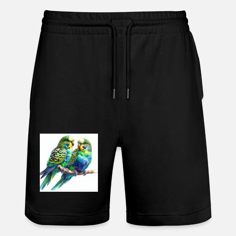 Perruches aquarelle - Short de jogging bio TRAINER Stanley/Stella unisexe - noir