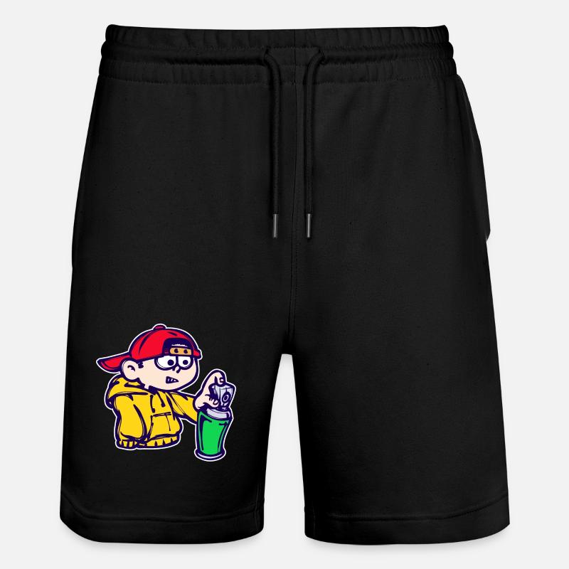 Graffiti Spraydose Kunst Strassenkunst Sprayer - Stanley/Stella Unisex Bio Joggingshorts Trainer  - Schwarz