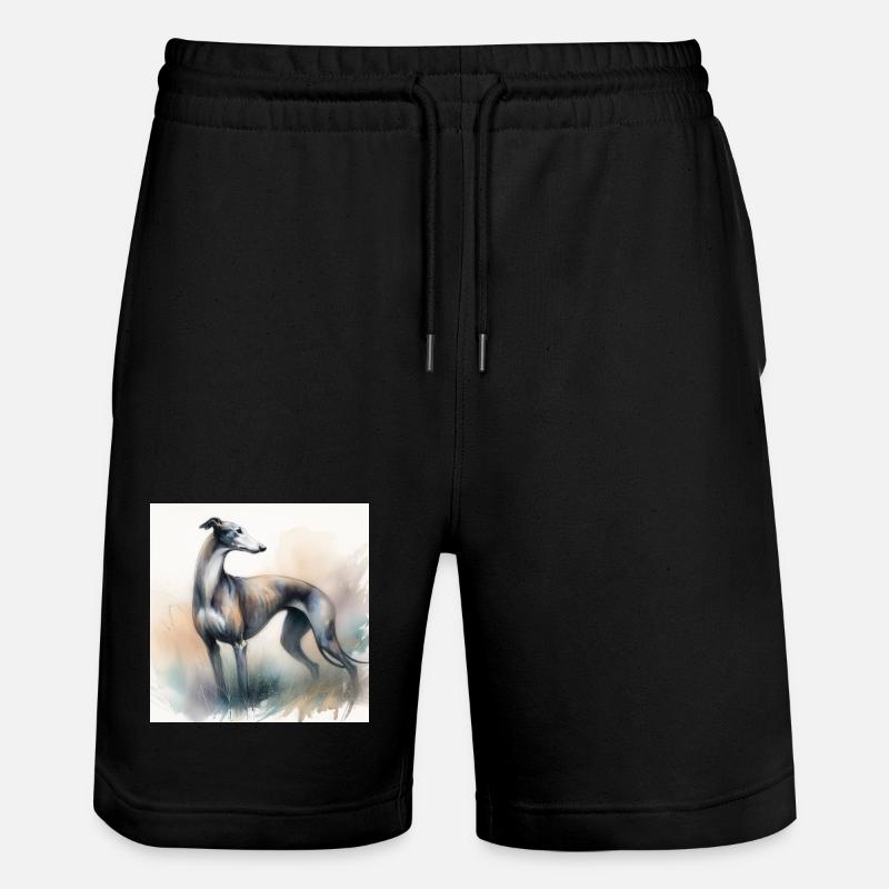 Lévrier aquarelle - Short de jogging bio TRAINER Stanley/Stella unisexe - noir