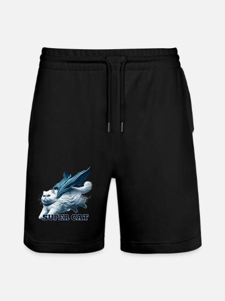 Super Cat persisk hvid persisk kattegave - Stanley/Stella Trainer økologiske unisex joggingshorts - sort
